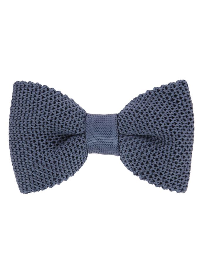 Noeud papillon gris bleuté en tricot de soie - Monza
