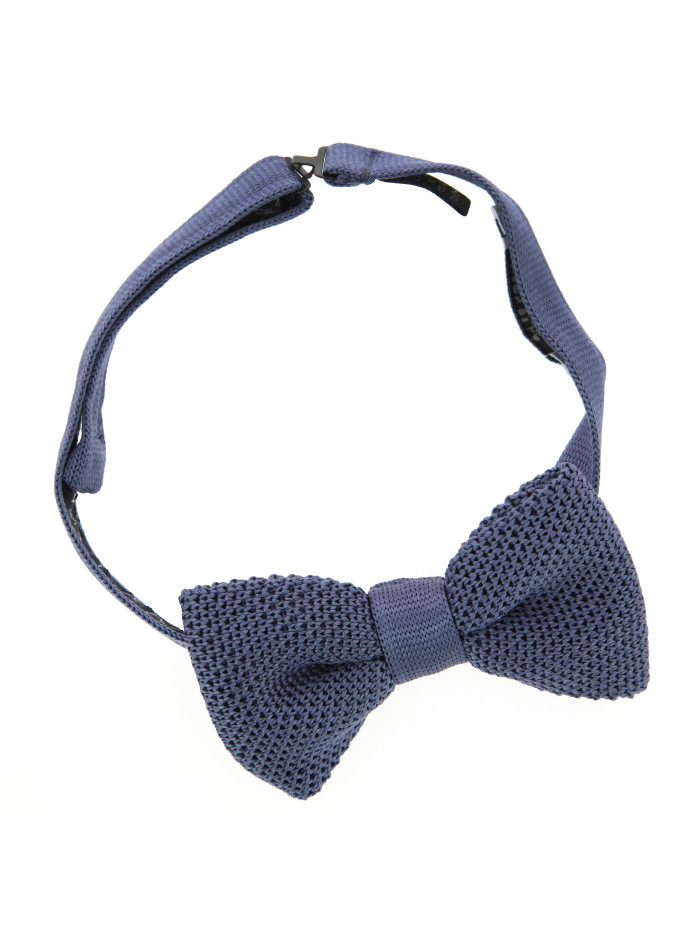 Noeud papillon gris bleuté en tricot de soie - Monza