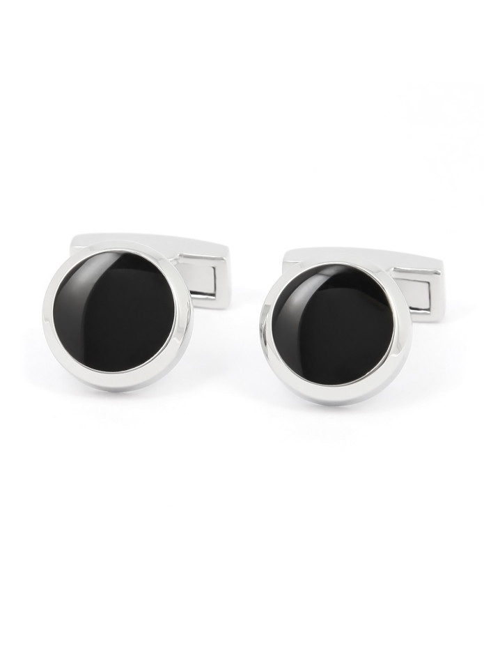 Boutons de manchette ronds noirs - Montreux II