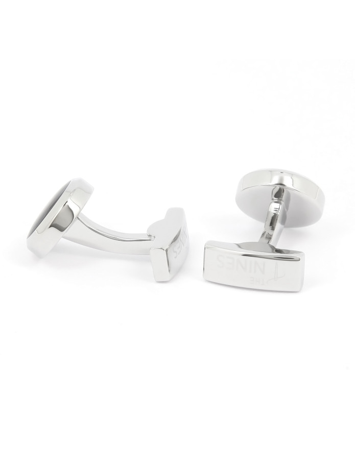 Boutons de manchette ronds bleu marine - Montreux II