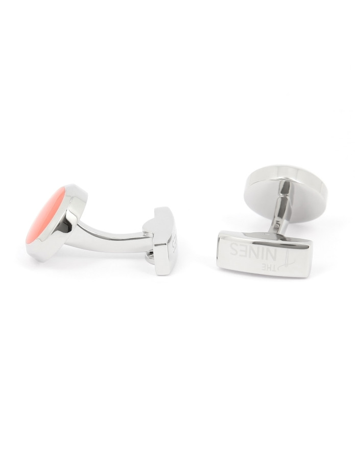 Boutons de manchette ronds corail - Montreux II