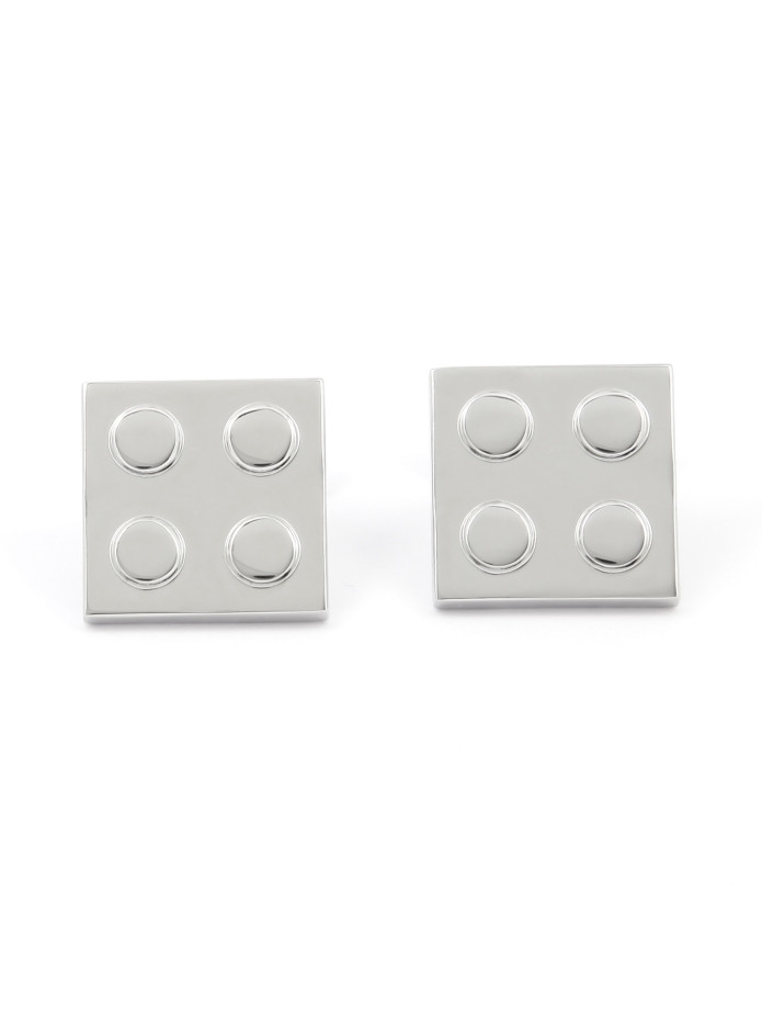 Boutons de manchette brique argent - Bilund