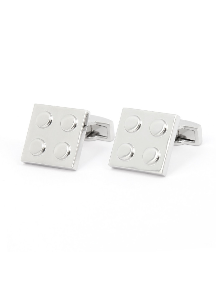 Boutons de manchette brique argent - Bilund