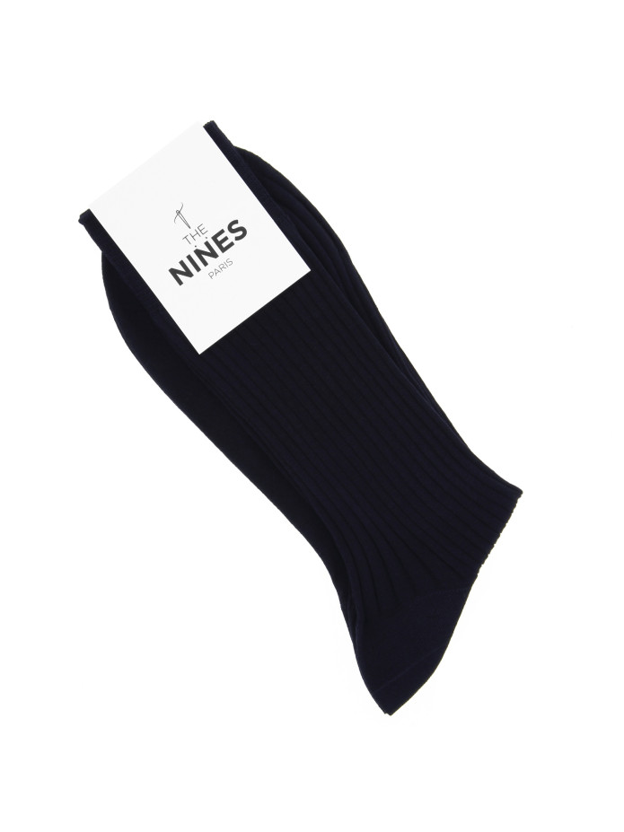 Chaussette fil d'Écosse bleu marine