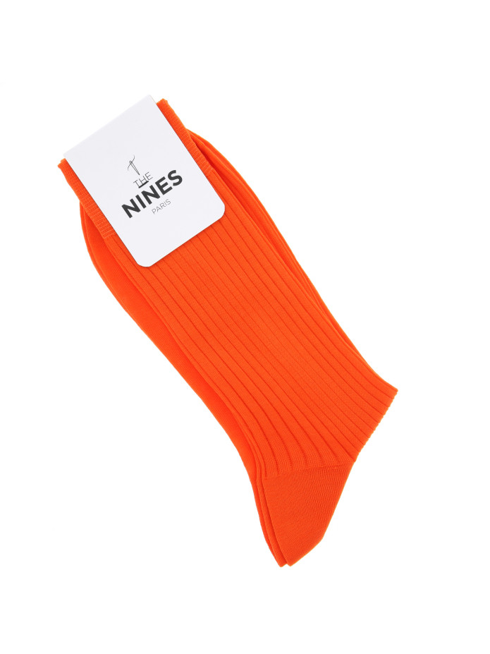 Chaussettes fil d'Écosse orange vitamine