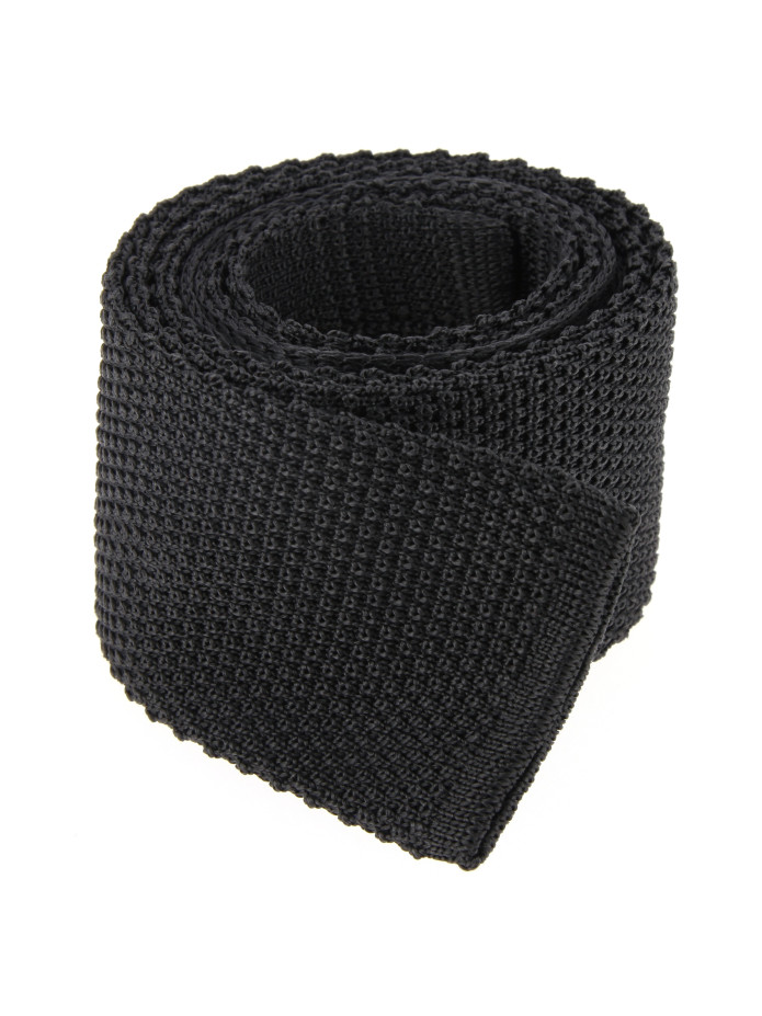 Cravate tricot gris anthracite - Monza