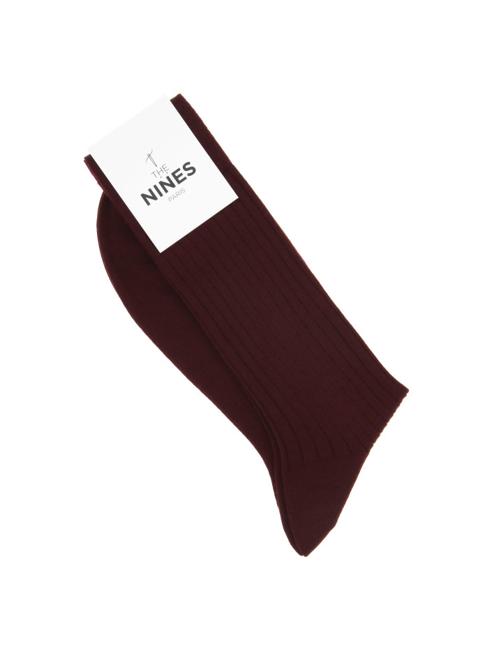 Chaussettes laine vierge bordeaux premier cru