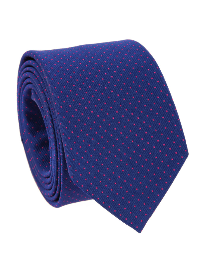 Cravates bleu cobalt à pois fuchsia - Washington DC