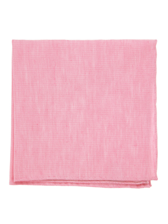 Pochette De Costume rose pastel en soie et lin nattés - Bergame