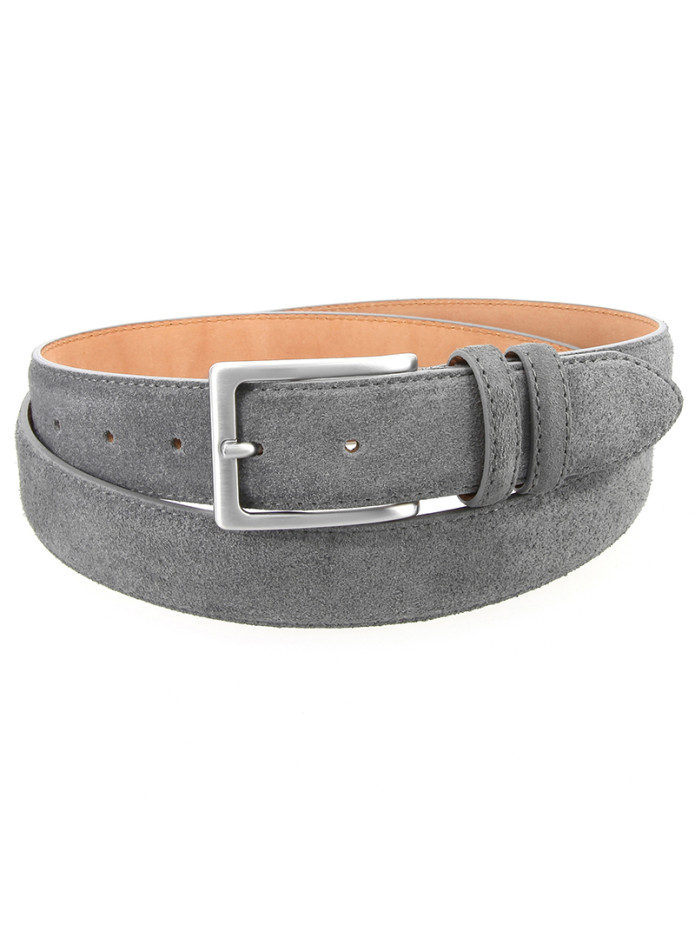 Ceinture grise en cuir suédé - Lino