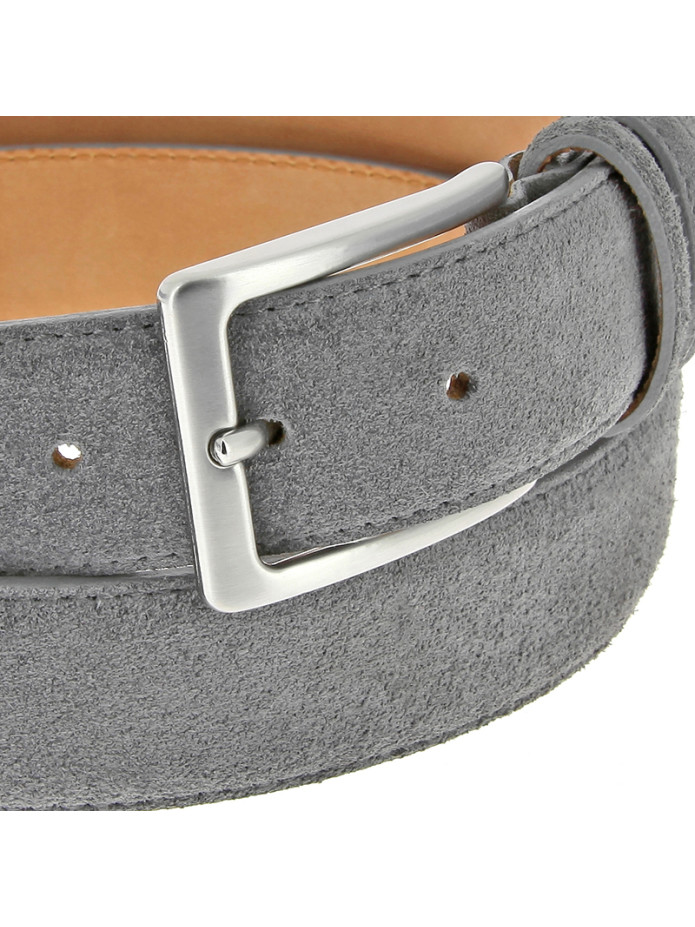 Ceinture grise en cuir suédé - Lino
