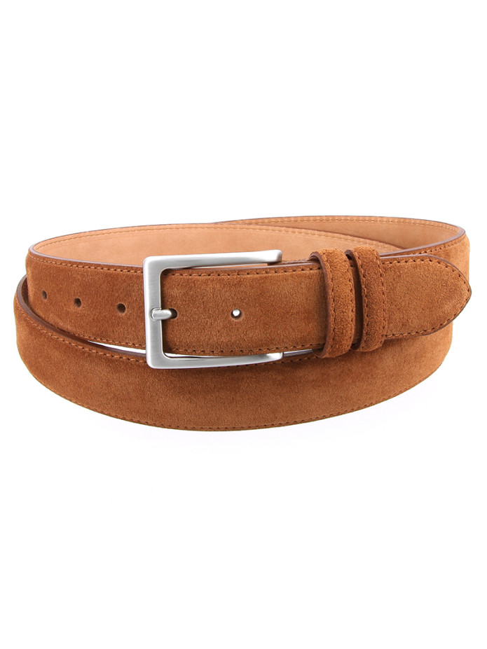 Ceinture cognac en cuir suédé - Lino