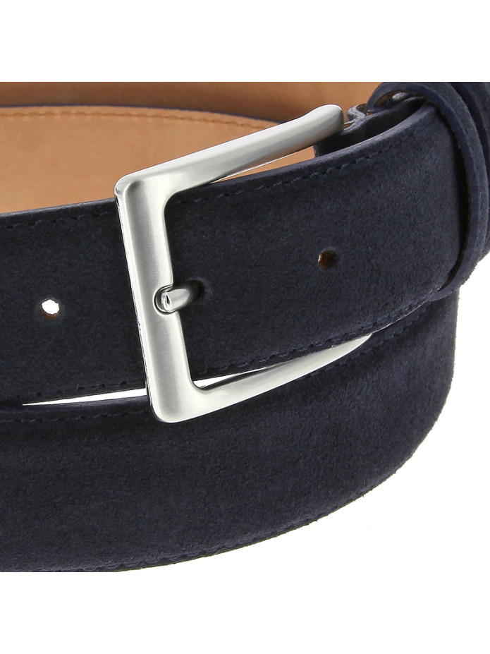 Ceinture bleu marine en cuir suédé - Lino