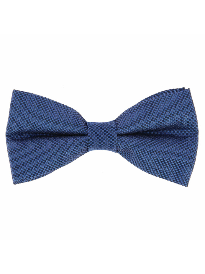 Nœud Papillon faux-uni bleu acier en soie