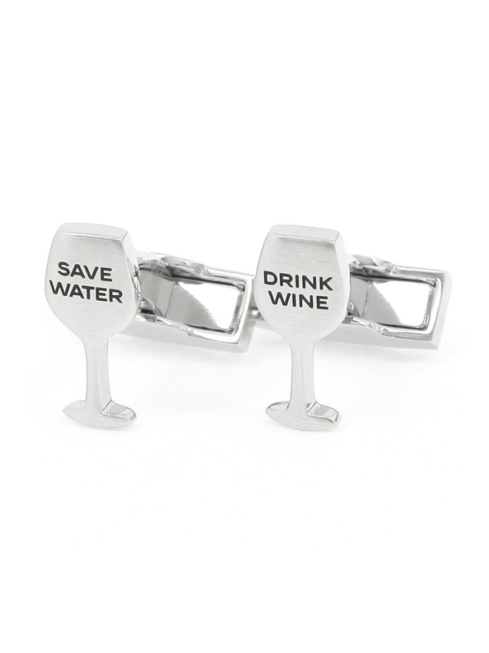 Boutons de manchette Drink Wine Save Water