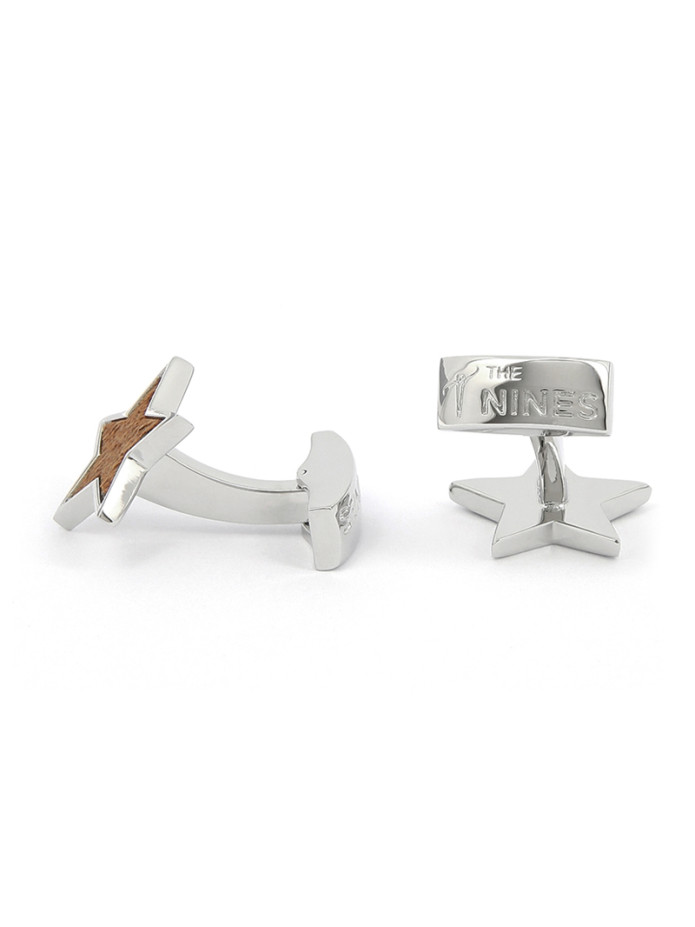 Boutons de manchette étoile en bois