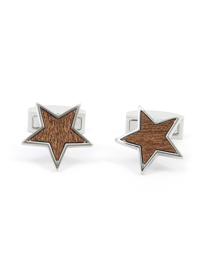 Boutons de manchette étoile en bois