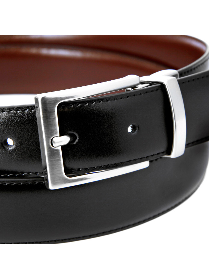 Ceinture réversible noir et marron - James
