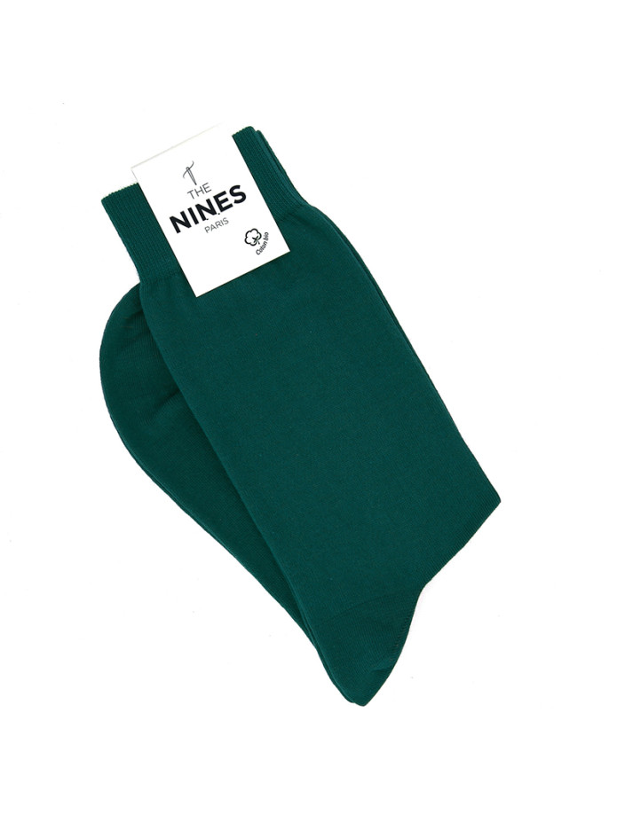 Chaussettes coton bio vert canard