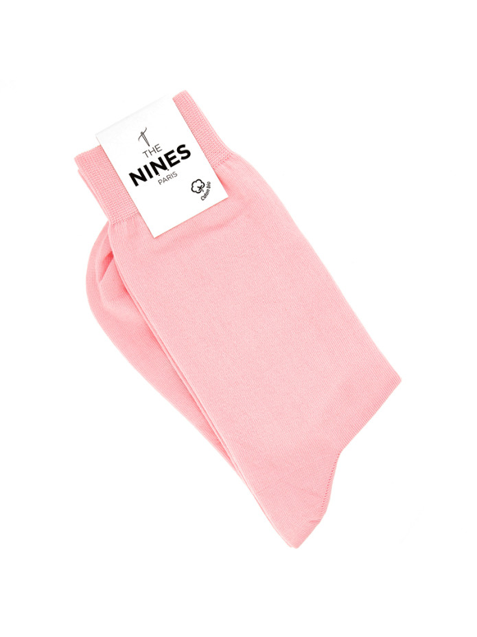 Chaussettes coton bio rose
