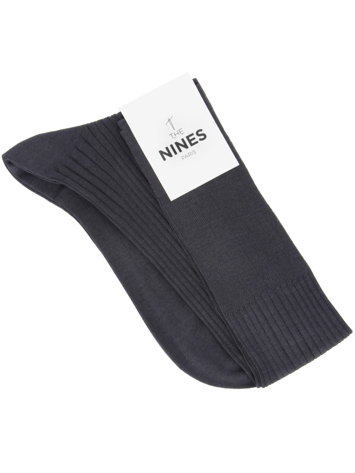 Mi-bas fil d'Écosse gris anthracite