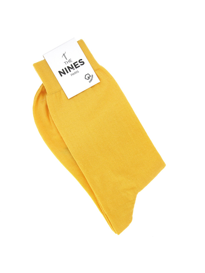 Chaussettes coton bio jaune