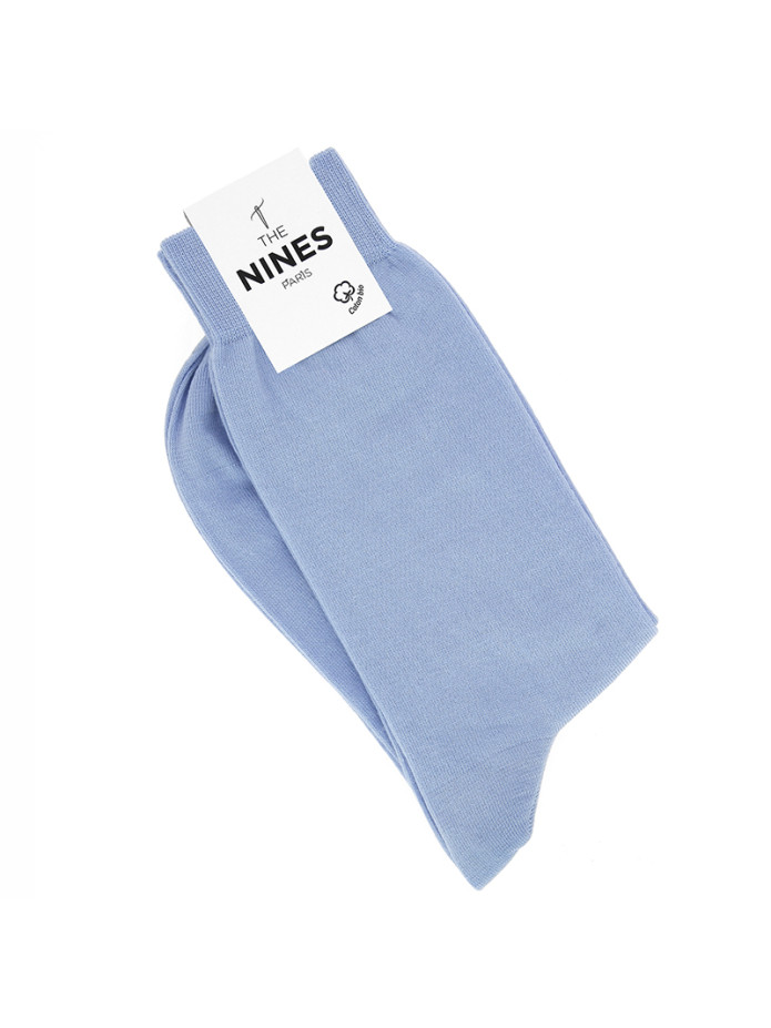 Chaussettes coton bio bleu ciel