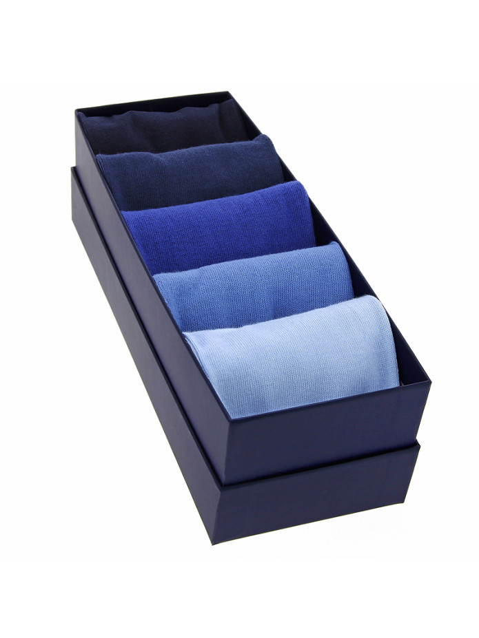 Semainier chaussettes coton bio nuancier bleu