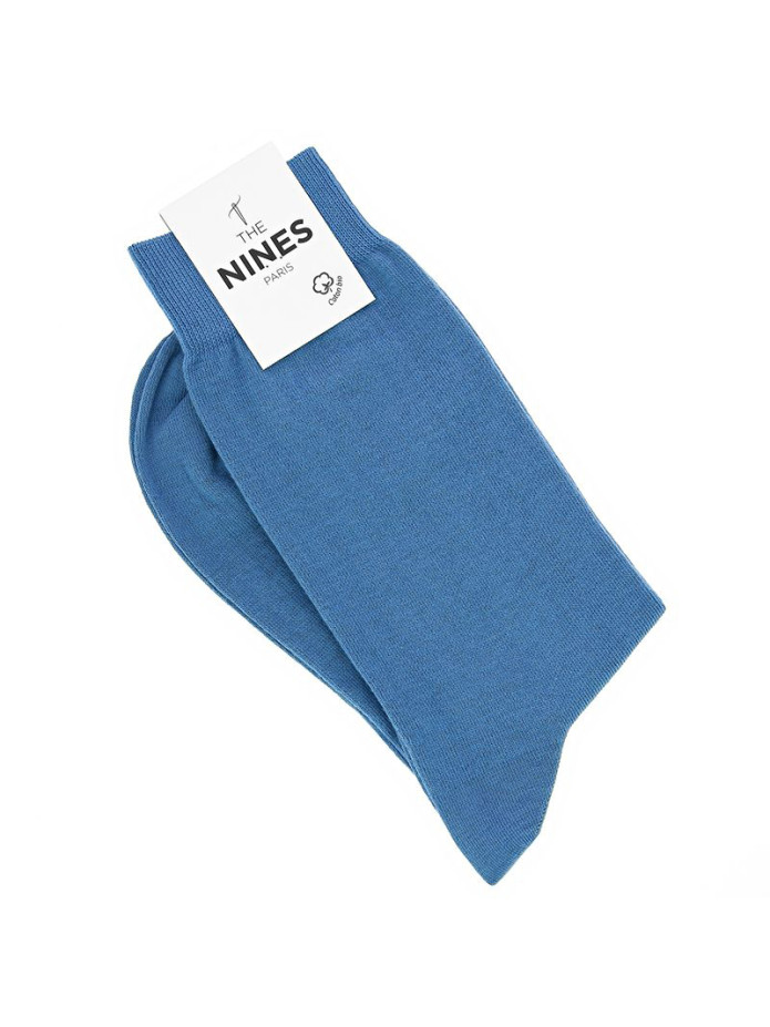 Chaussettes coton bio bleu roi