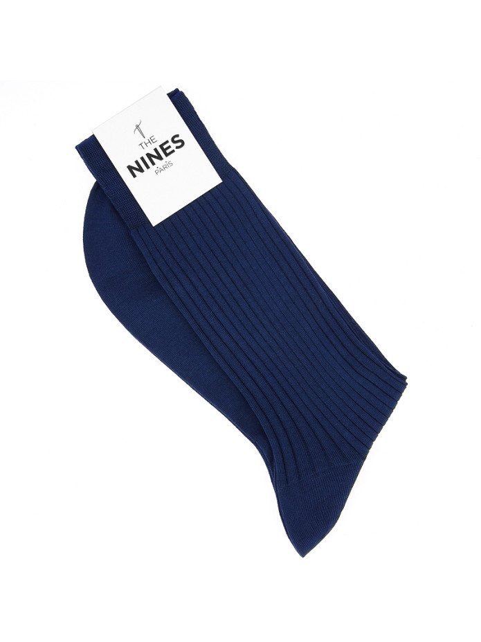 Chaussettes fil d'Écosse bleu saphir