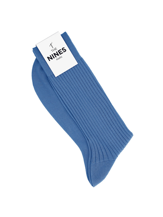 Chaussettes fil d'Écosse bleu azur