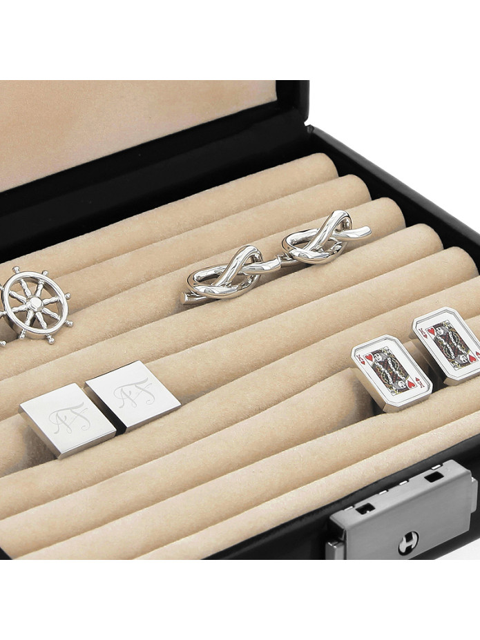 Coffret boutons de manchette en simili cuir - Le collectionneur