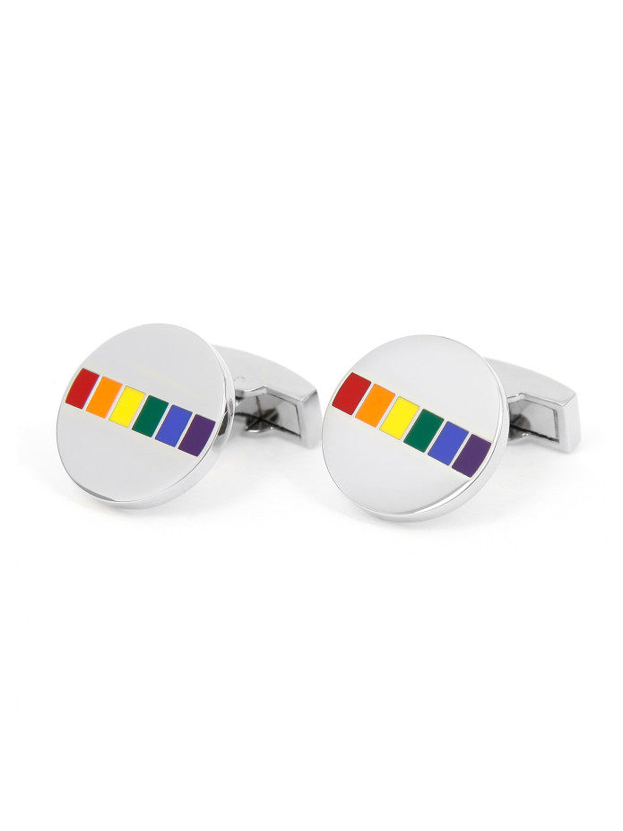 Boutons de manchette rainbow pride