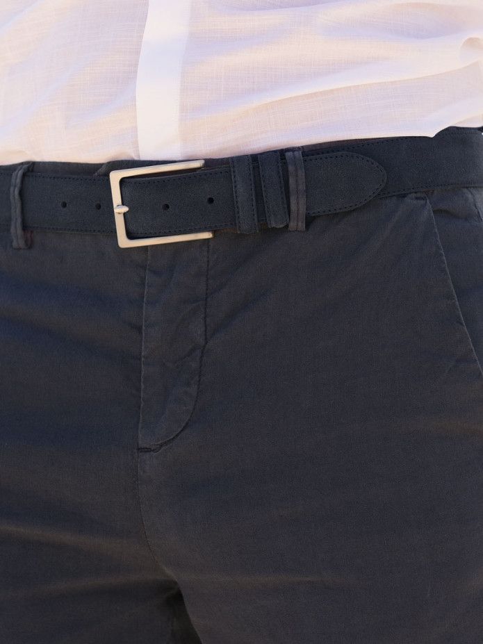 Ceinture bleu marine en cuir suédé - Lino