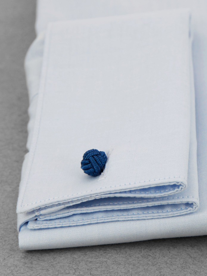 Chemise mousquetaire col anglais mini twill bleu ciel