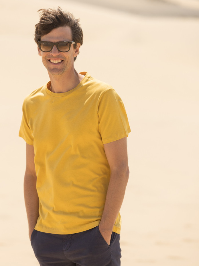 T-shirt en lin et coton bio Jaune