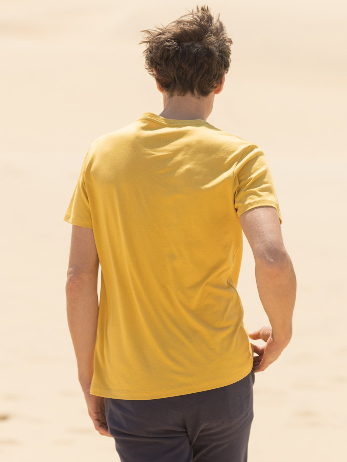 T-shirt en lin et coton bio Jaune