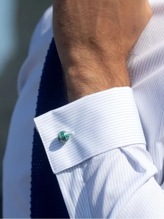 Boutons de manchette boules nuances de vert - Cambon