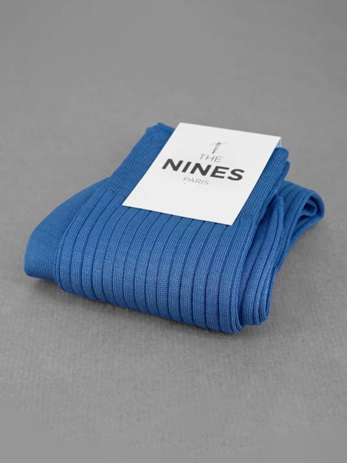 Chaussettes fil d'Écosse bleu azur