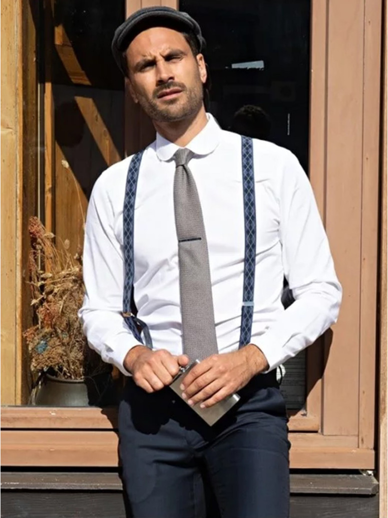 chemise col rond bouton metal