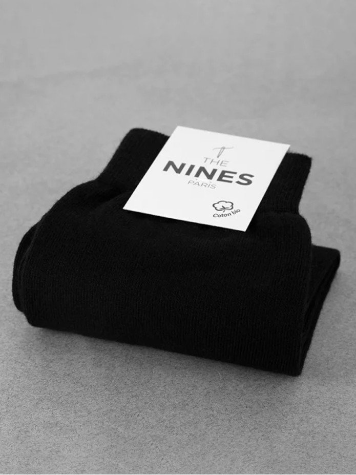 Chaussettes coton bio noir
