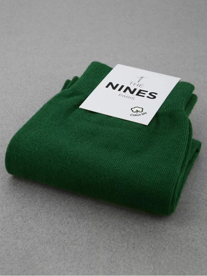 Chaussettes coton bio vert anglais