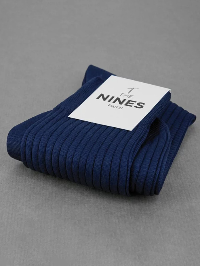 Chaussettes fil d'Écosse bleu saphir