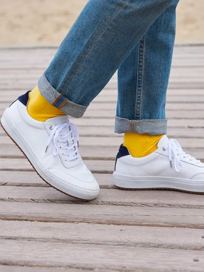 Chaussettes coton bio jaune