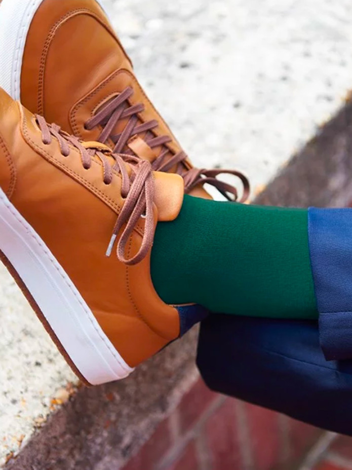 Chaussettes coton bio vert canard