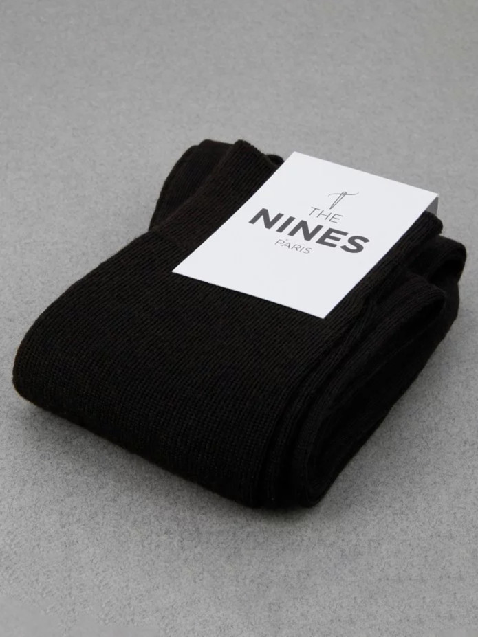 Mi-bas laine vierge noir