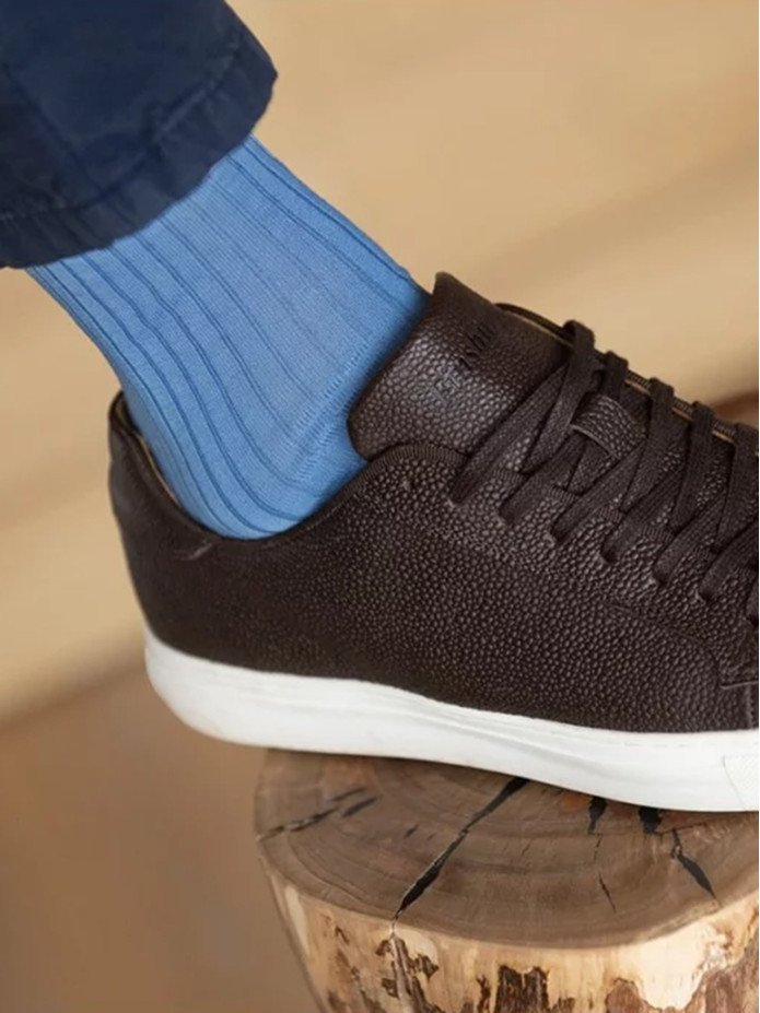 Chaussettes fil d'Écosse bleu ciel
