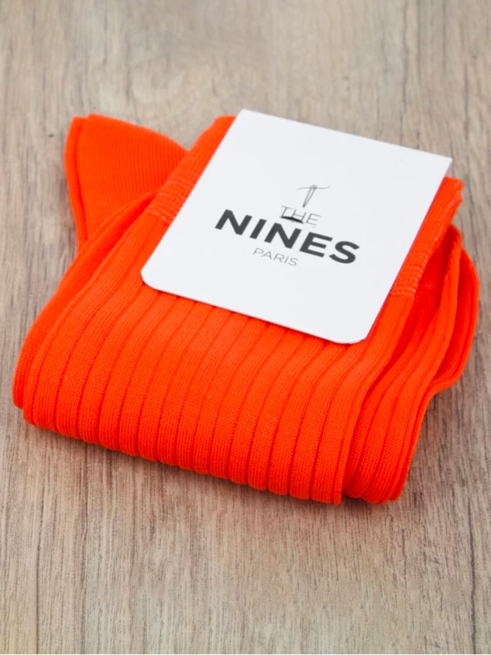 Chaussettes fil d'Écosse orange vitamine