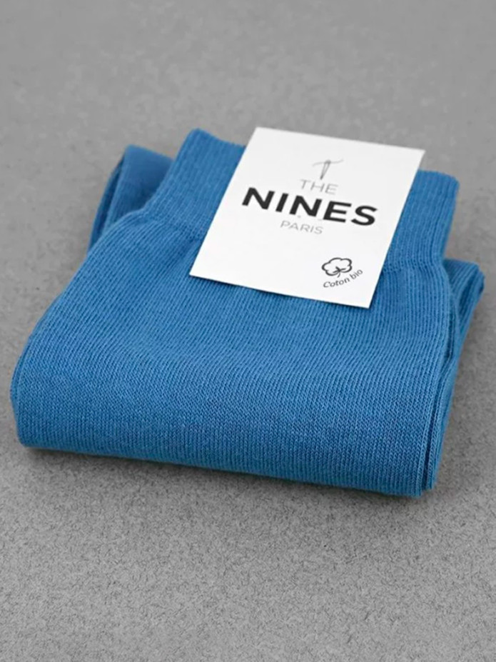 Chaussettes coton bio bleu roi
