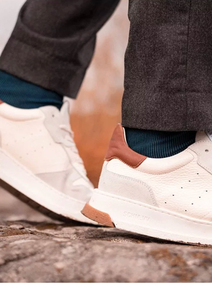 Chaussettes fil d'Écosse striées vert